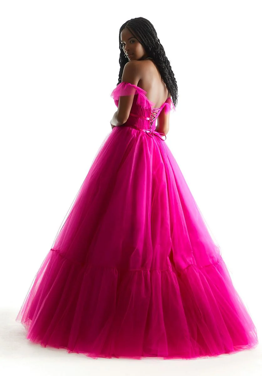 Morilee Draped Tulle Ball Gown Prom Dress 49022 - Image 2