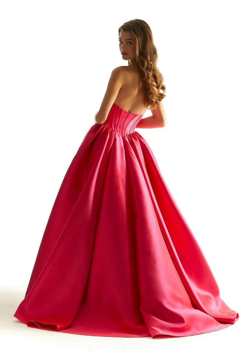 Morilee Simple Satin Sweetheart Corset Prom Dress 49033 - Image 2