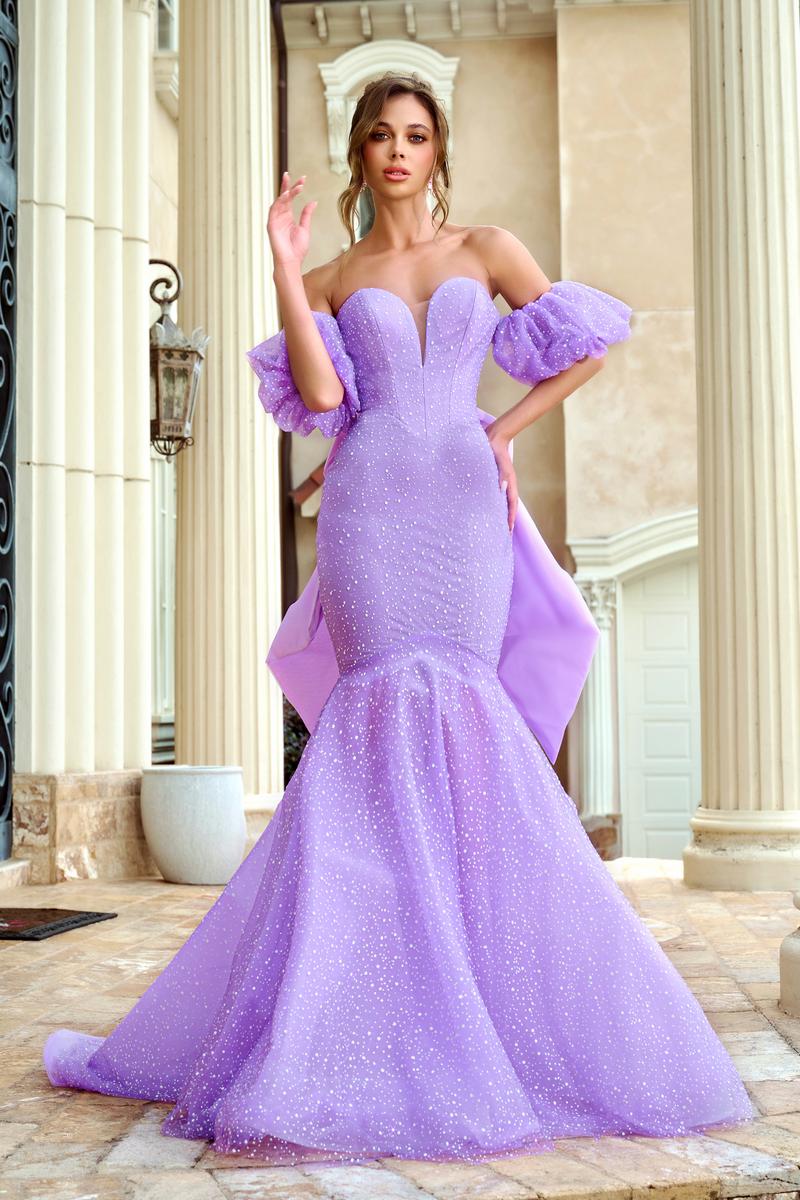 Portia and Scarlett Puff Sleeve Ball Gown PS24066 - Image 16