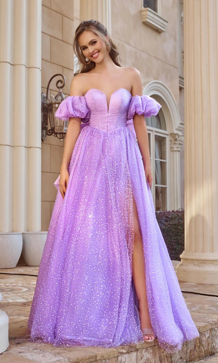 Portia and Scarlett Puff Sleeve Ball Gown PS24066 - Image 23