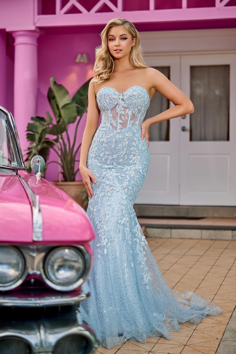Portia and Scarlett Lace Fitted Prom Dress PS24144 - Image 3