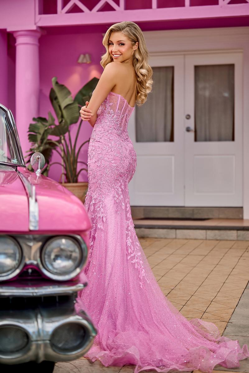 Portia and Scarlett Lace Fitted Prom Dress PS24144 - Image 5