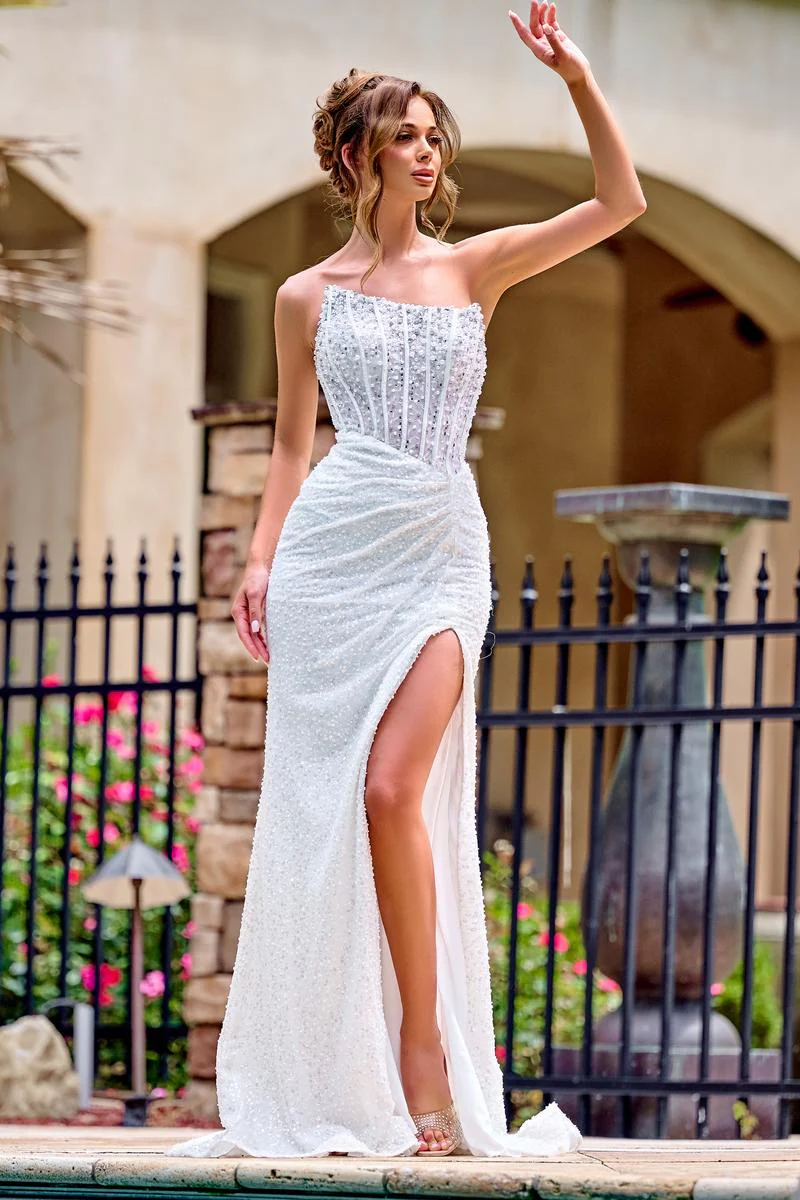 Portia and Scarlett One Shoulder Illusion Prom Dress PS24942 - Image 16