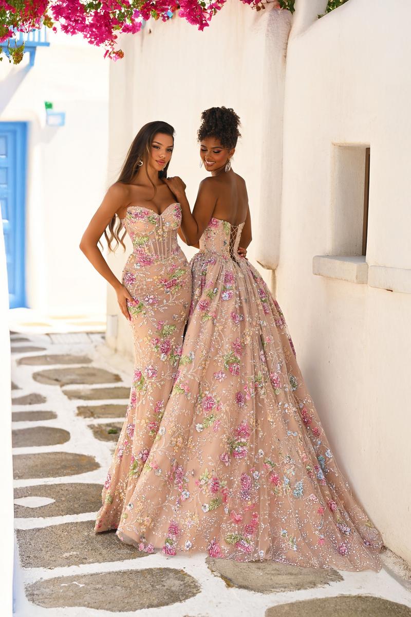 Portia & Scarlett Fitted Floral Embroidery Prom Dress PS26021 - Image 9