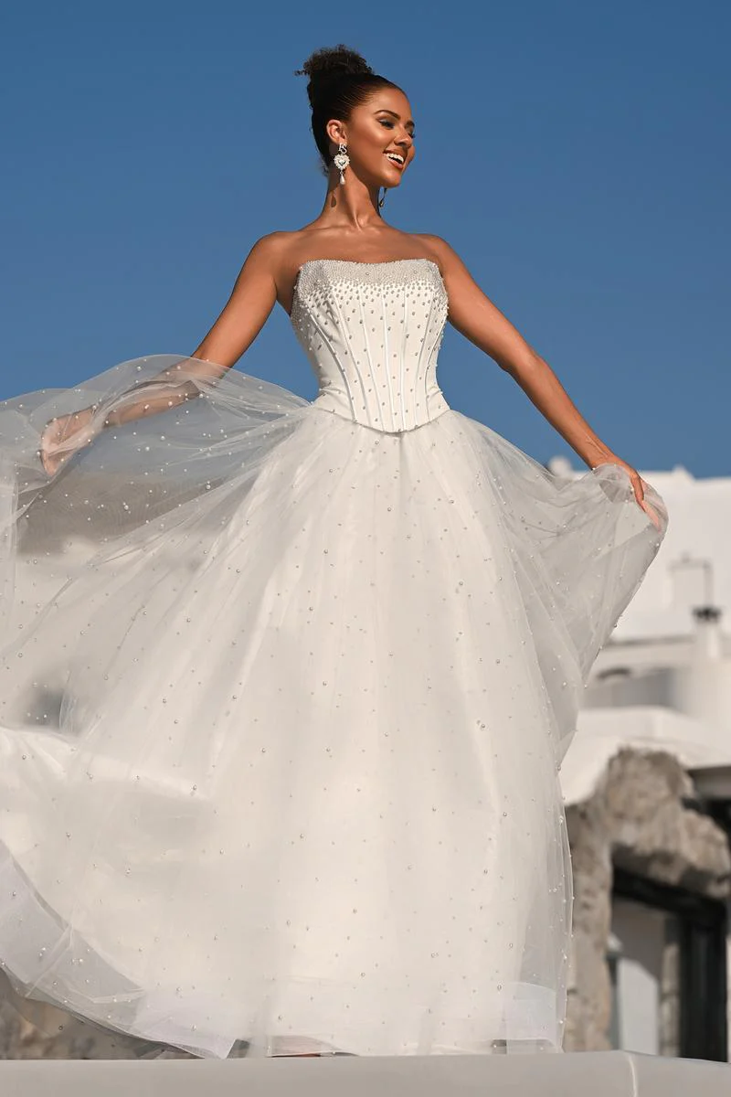 Portia and Scarlett Strapless A-line Corset Prom Dress PS26034 - Image 3