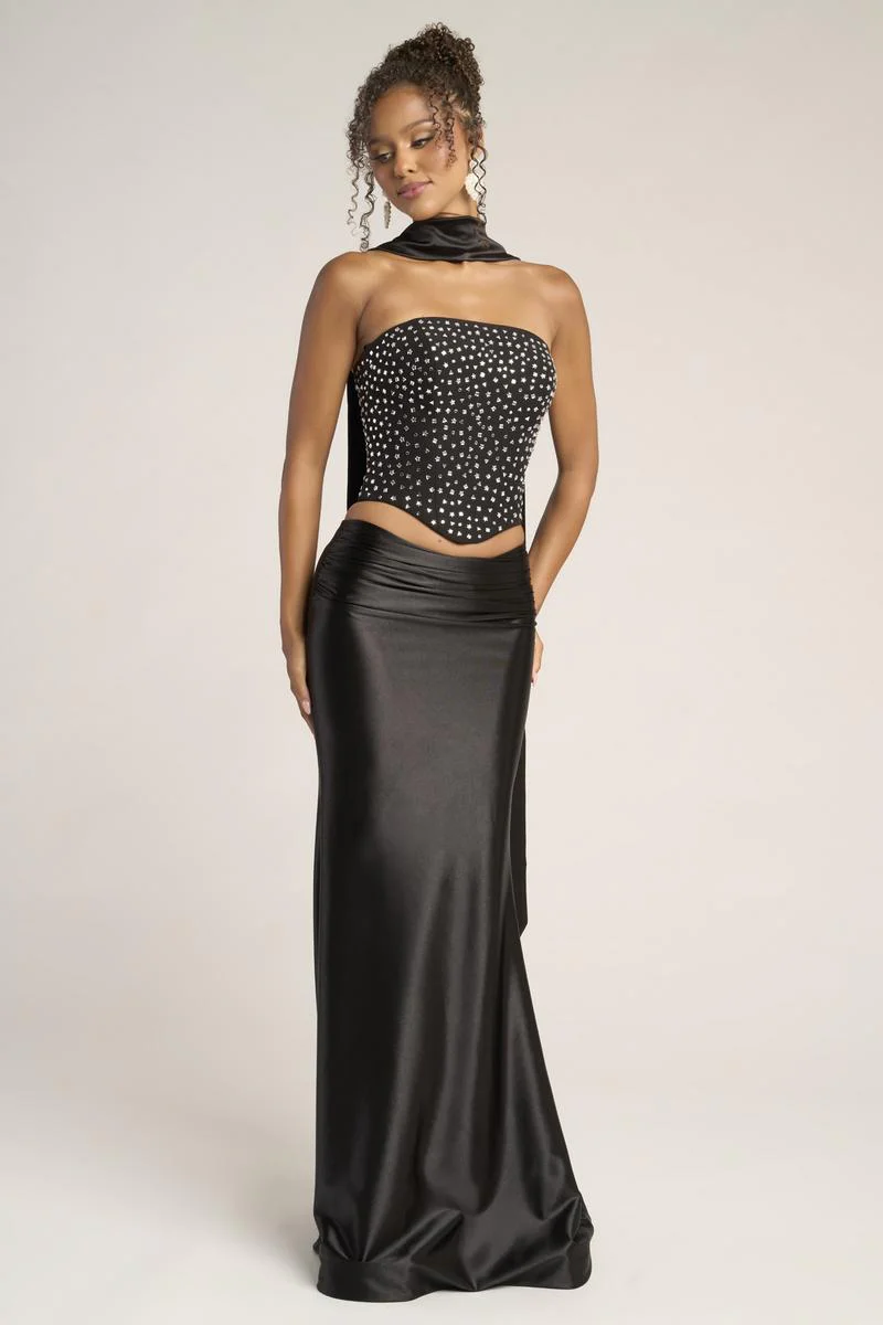 Portia and Scarlett Two Piece Corset Prom Dress with Scarf PS26042 - Image 12