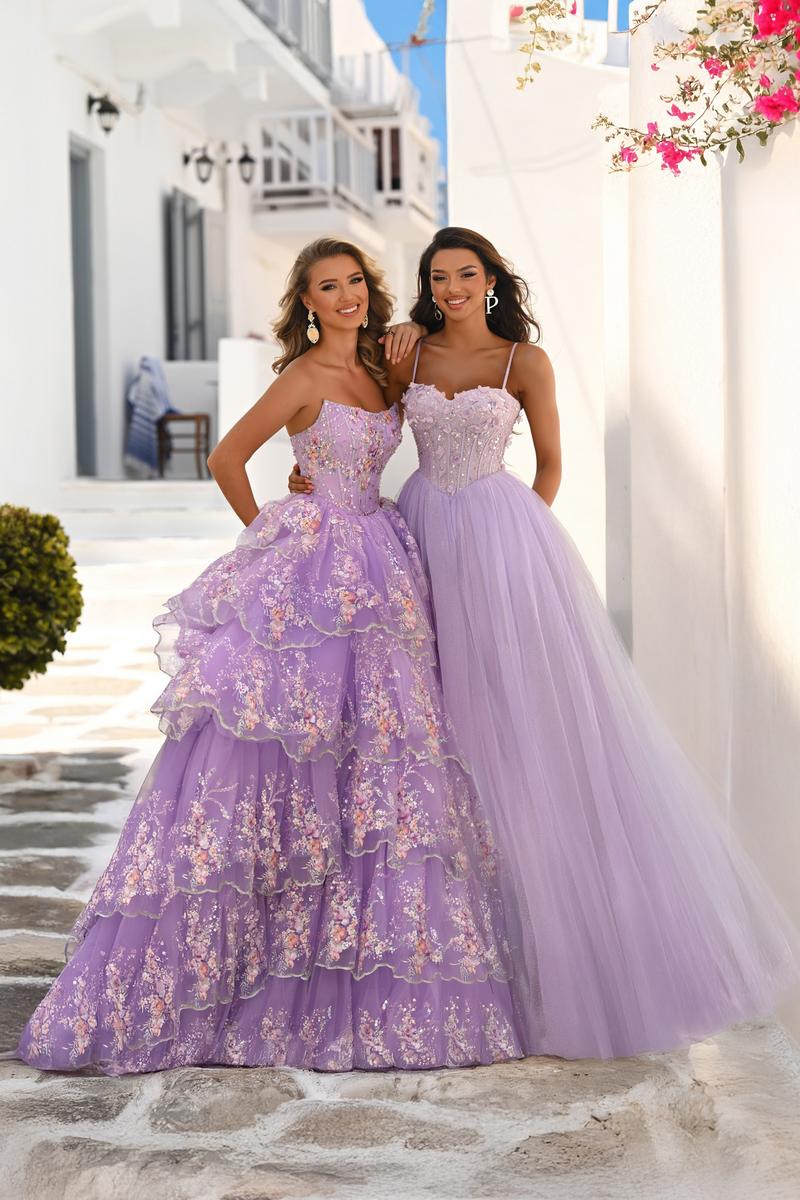 Portia and Scarlett Floral Corset Ball Gown Prom Dress PS26051 - Image 6