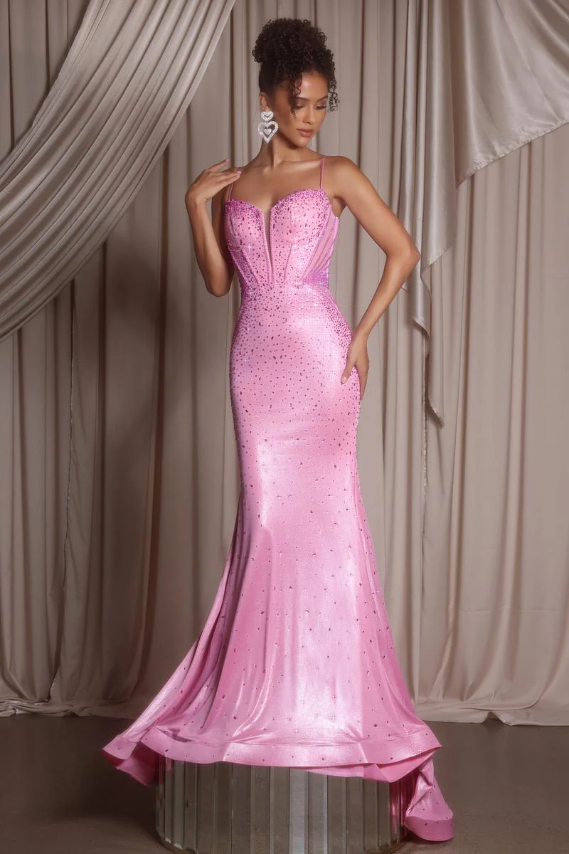 Portia and Scarlett Fitted Rhinestone Corset Prom Dress PS26071 - Image 2