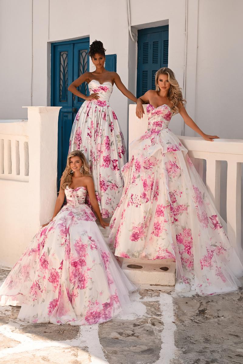 Portia and Scarlett Strapless Floral Ball Gown Prom Dress PS26083 - Image 6
