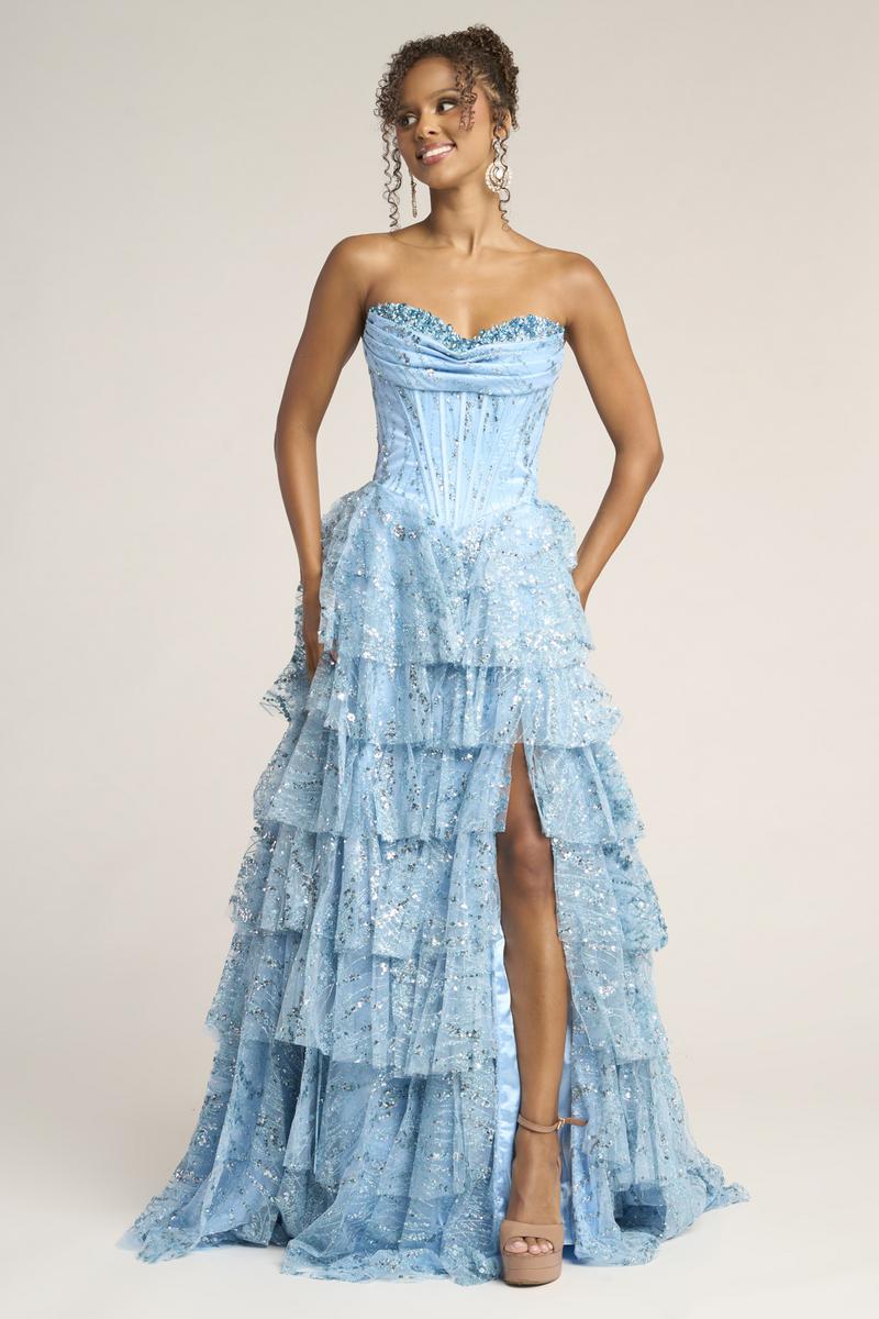 Portia and Scarlett Sparkly Strapless Corset Prom Dress PS26099 - Image 4
