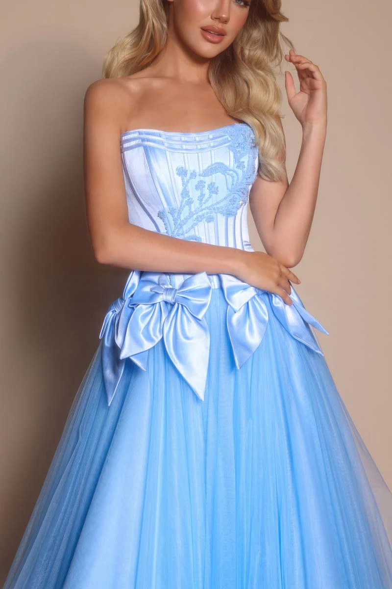 Portia and Scarlett Corset Ballgown Prom Dress with Bows PS26102 - Image 15