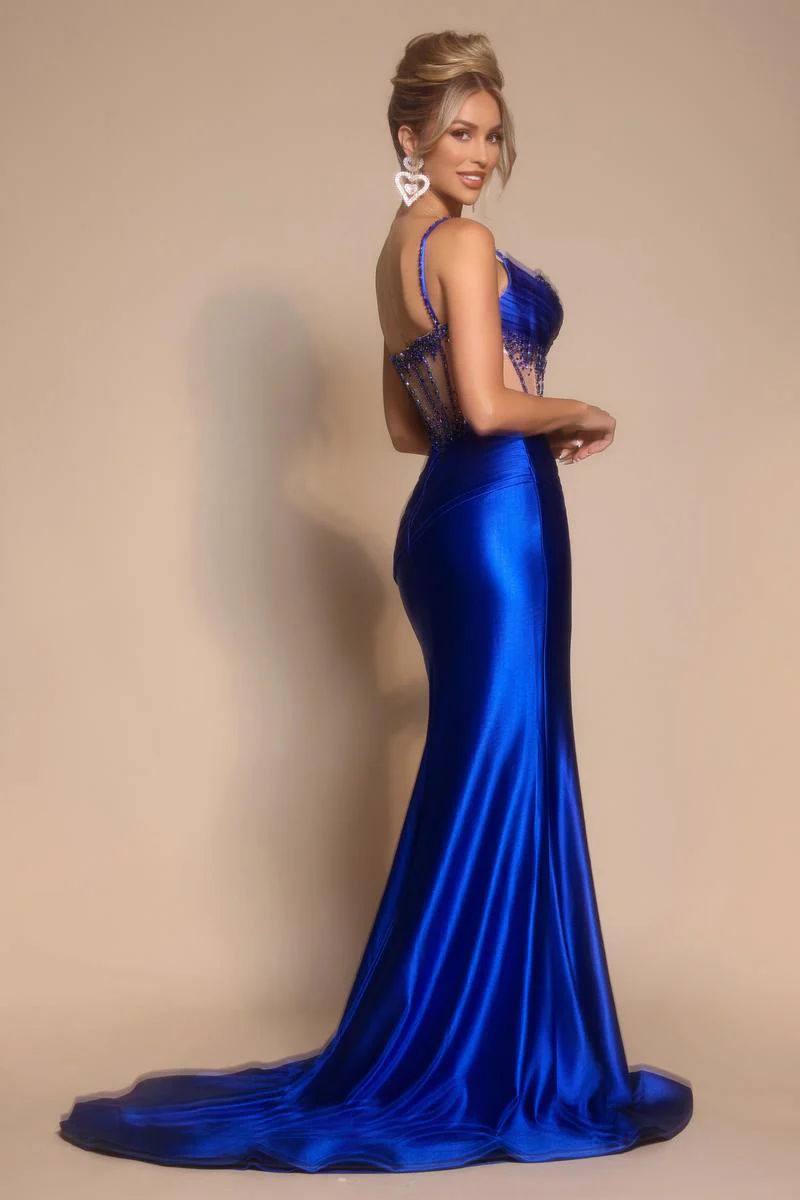 Portia and Scarlett Fitted Sheer Corset Prom Dress PS26158 - Image 6