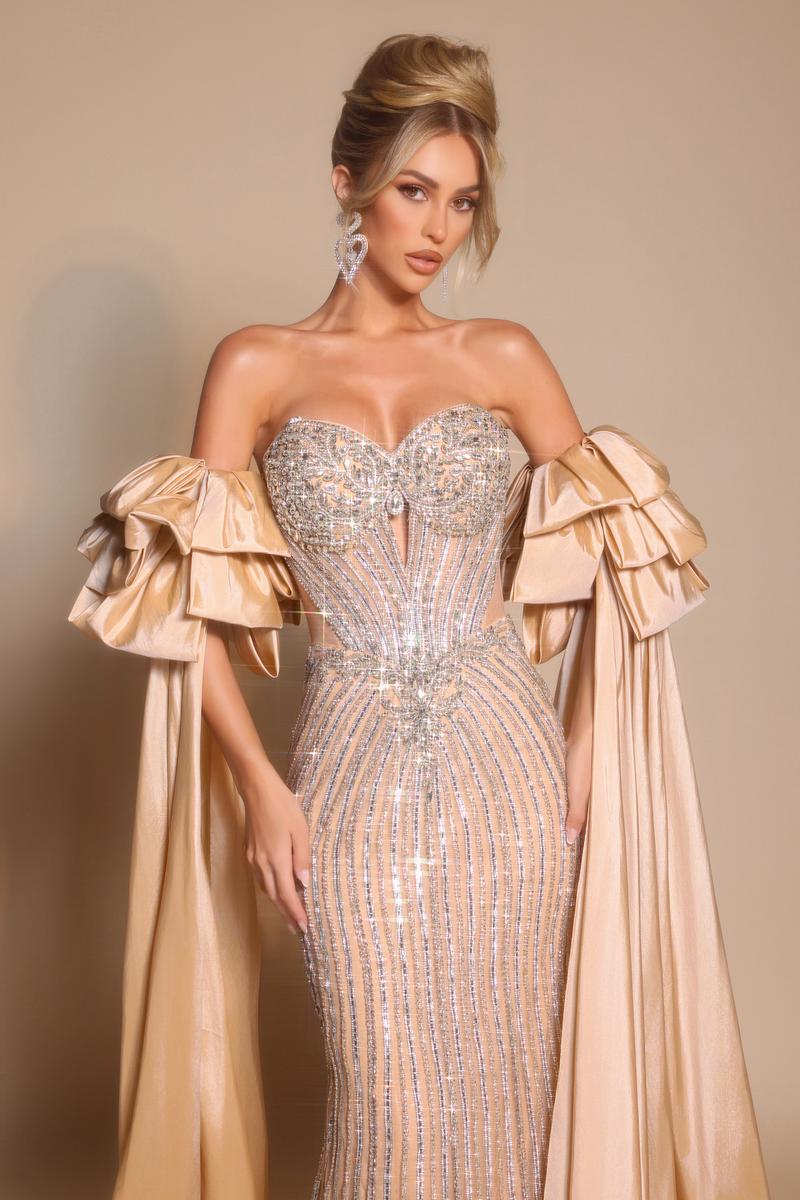 Portia and Scarlett Sparkly Strapless Prom Dress PS26195 - Image 3