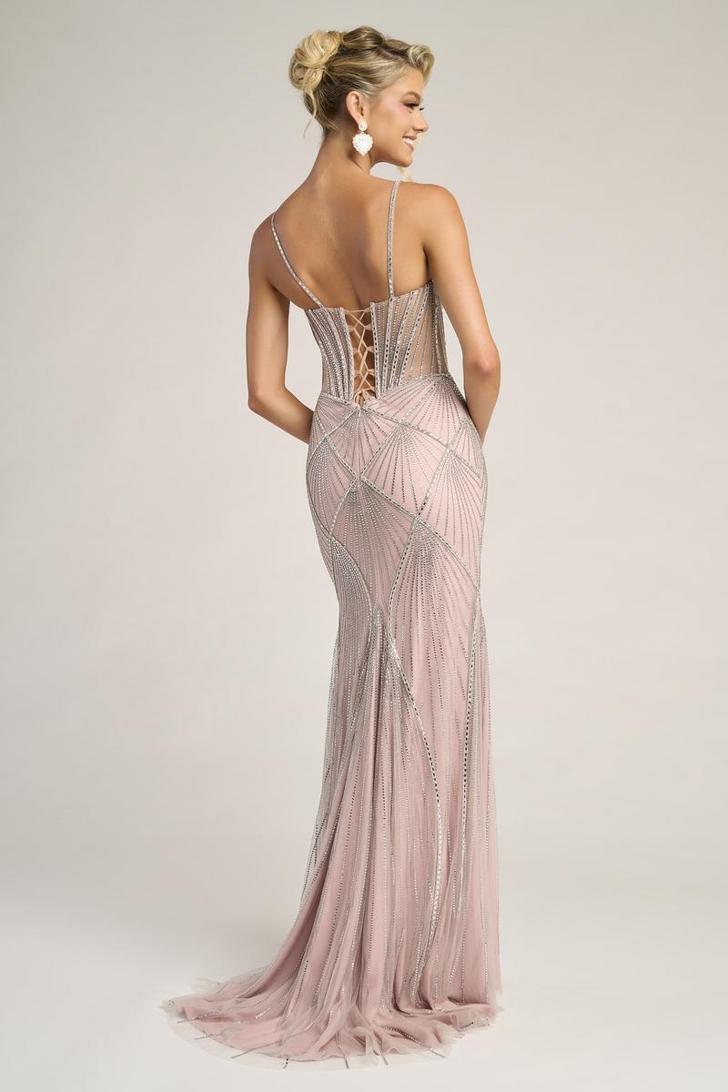 Portia & Scarlett Fitted Illusion Bodice Prom Dress PS26263 - Image 14