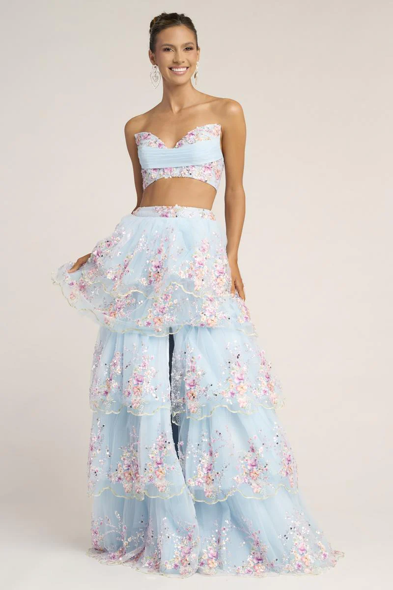 Portia & Scarlett Two Piece Ruffle Skirt Prom Gown PS26272