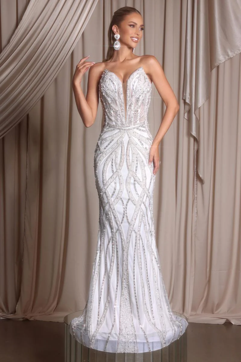 Portia and Scarlett Plunging Beaded Prom Dress PS26401C - Image 14