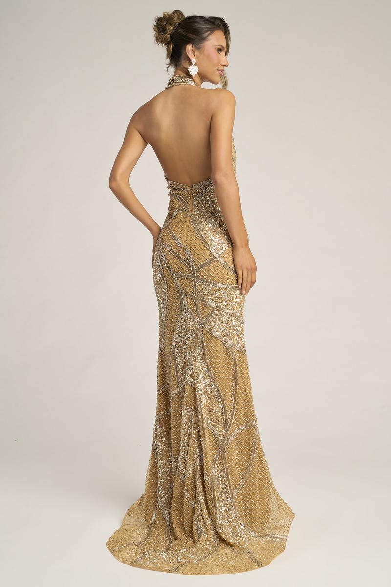 Portia and Scarlett Beaded Halter Prom Dress PS26406C - Image 2