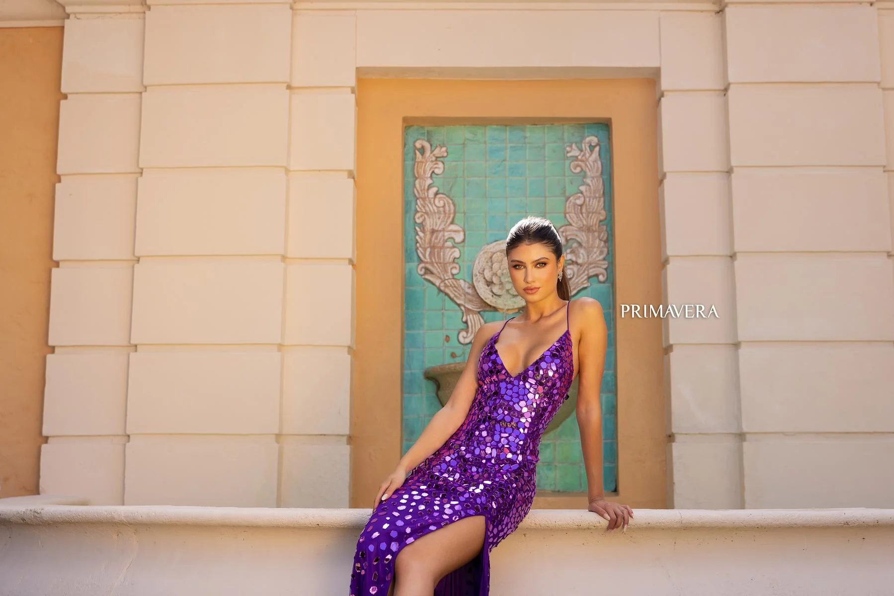 Primavera Couture Long Dress 4151 - Image 9