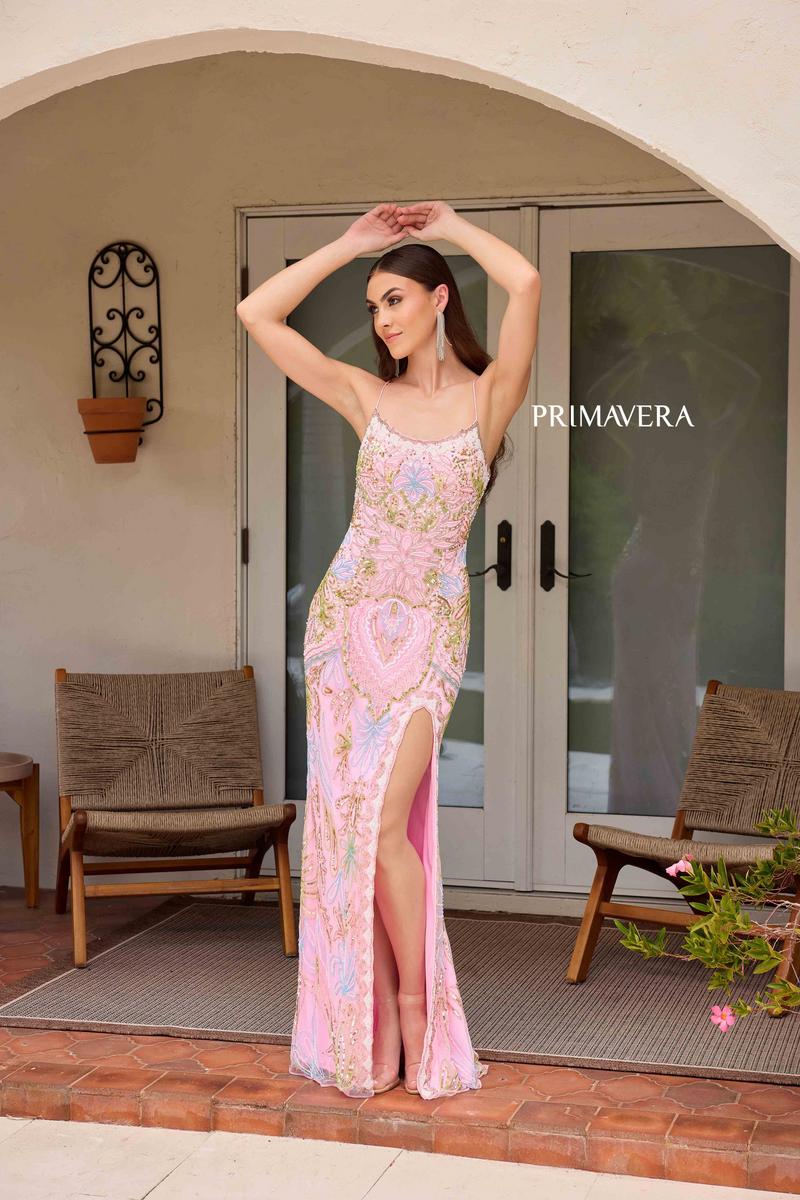 Primavera Couture Beaded Scoop Neck Long Dress 4156 - Image 18