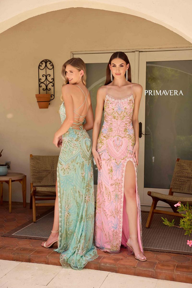 Primavera Couture Beaded Scoop Neck Long Dress 4156 - Image 23
