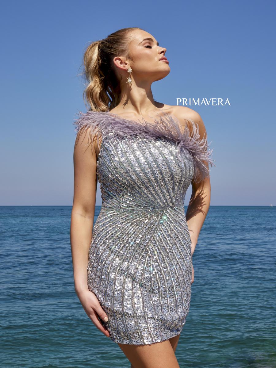 Primavera Feather Homecoming Dress 4002 - Image 12