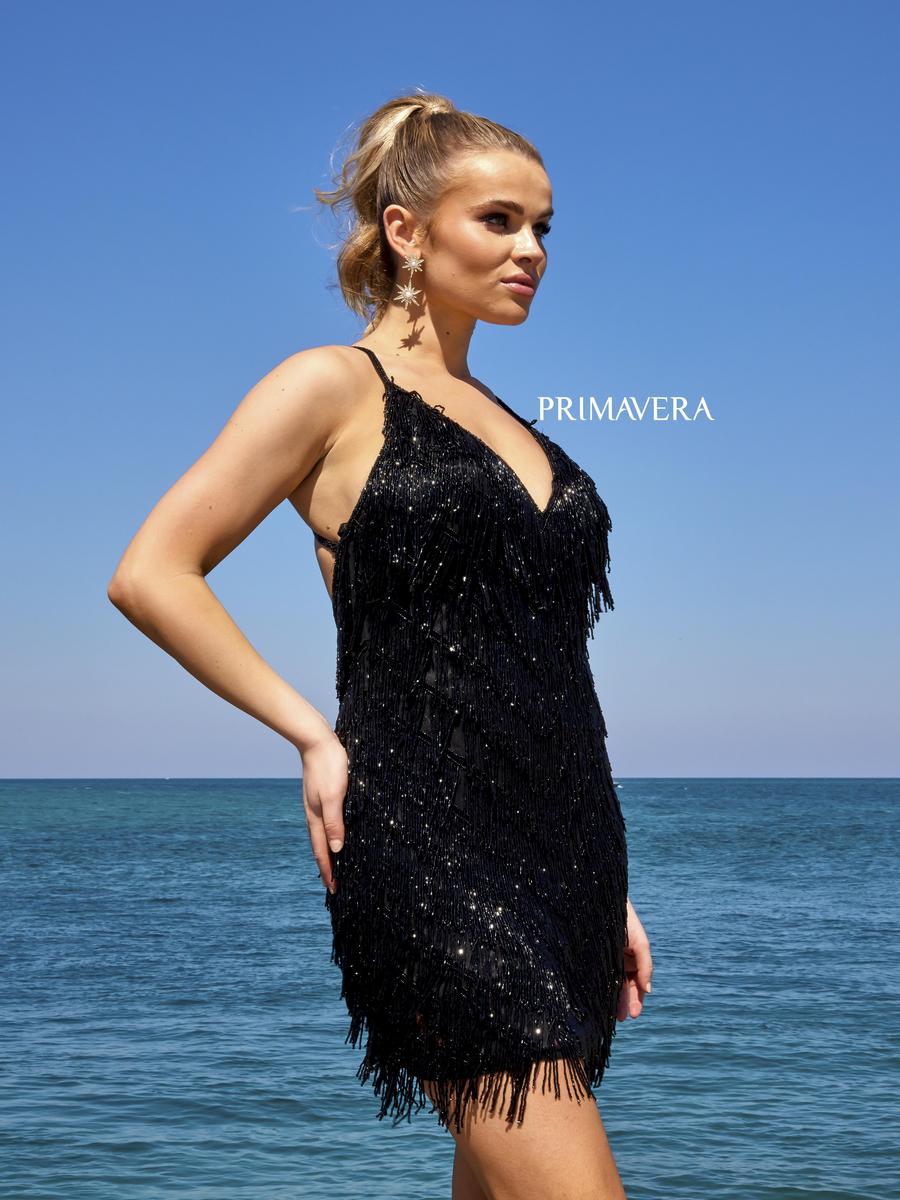 Primavera Short Fringe Homecoming Dress 4019 - Image 5
