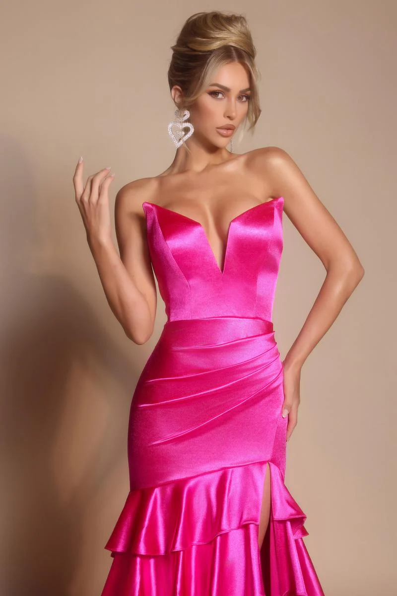 PS I Love You by Portia & Scarlett Ruffle Prom Dress X0021 - Image 9