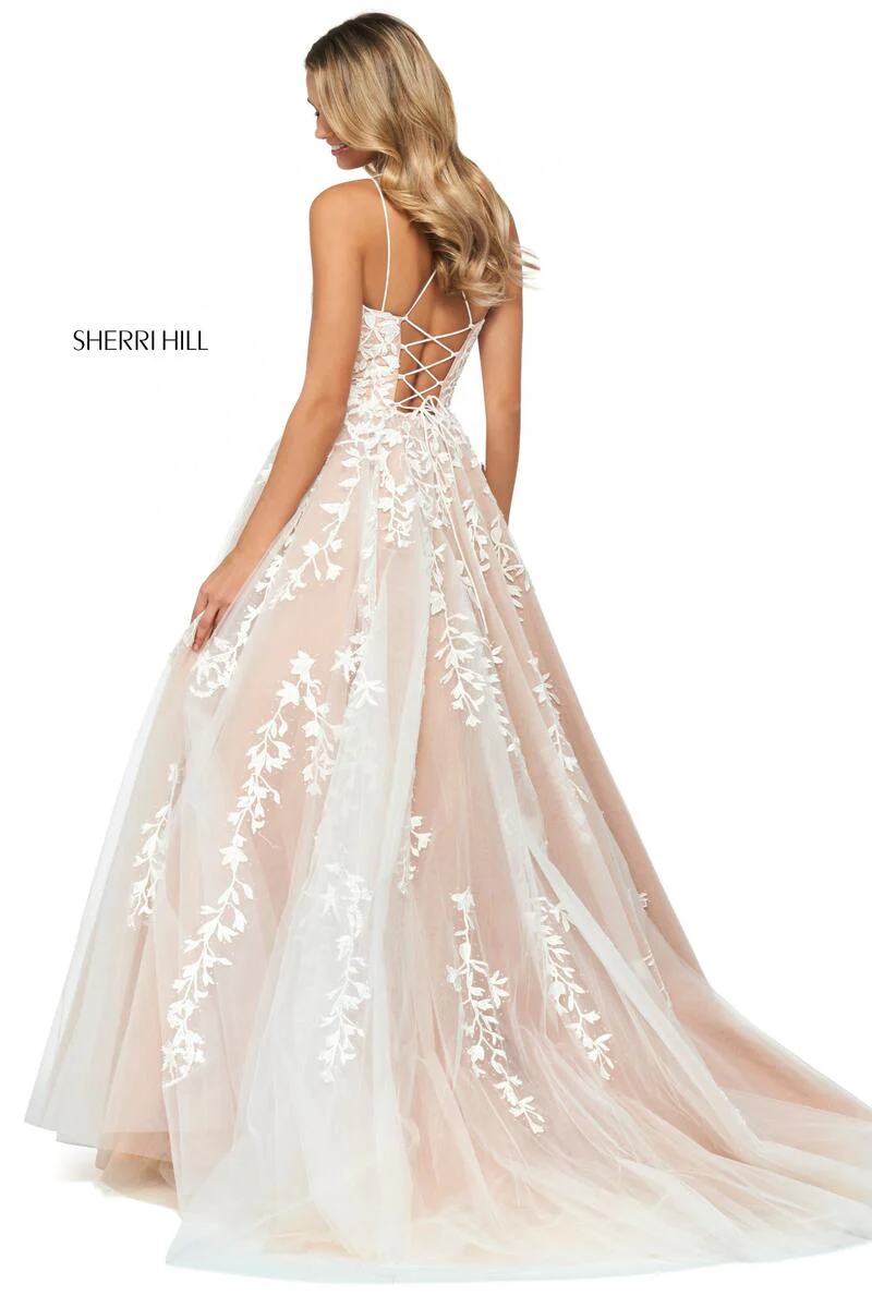Sherri Hill Lace Ball Gown Dress 53116 - Image 3