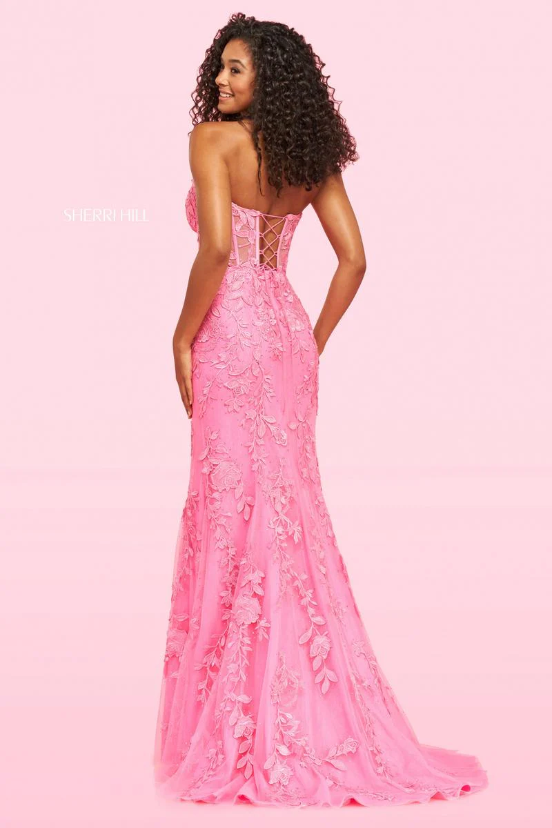 Sherri Hill Strapless Lace Dress 54227 - Image 4