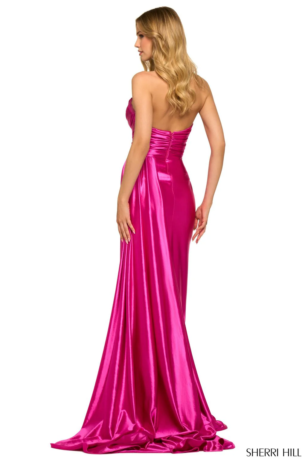 Sherri Hill Long Satin Prom Dress 55230 - Image 3