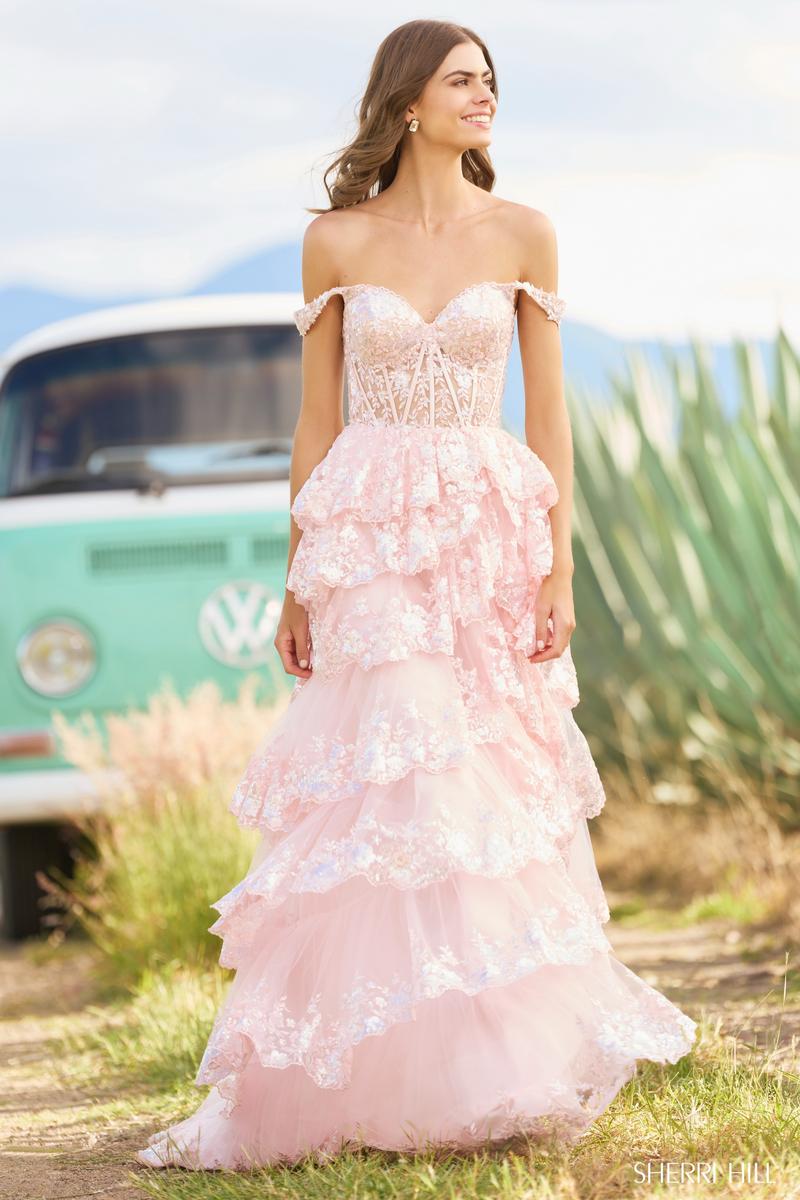 Sherri Hill Sequin Ruffle A-Line Prom Dress 55500 - Image 16