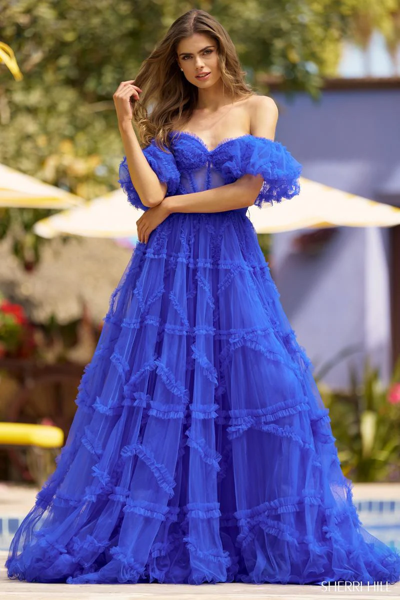 Sherri Hill Off The Shoulder Dress 55558 - Image 11