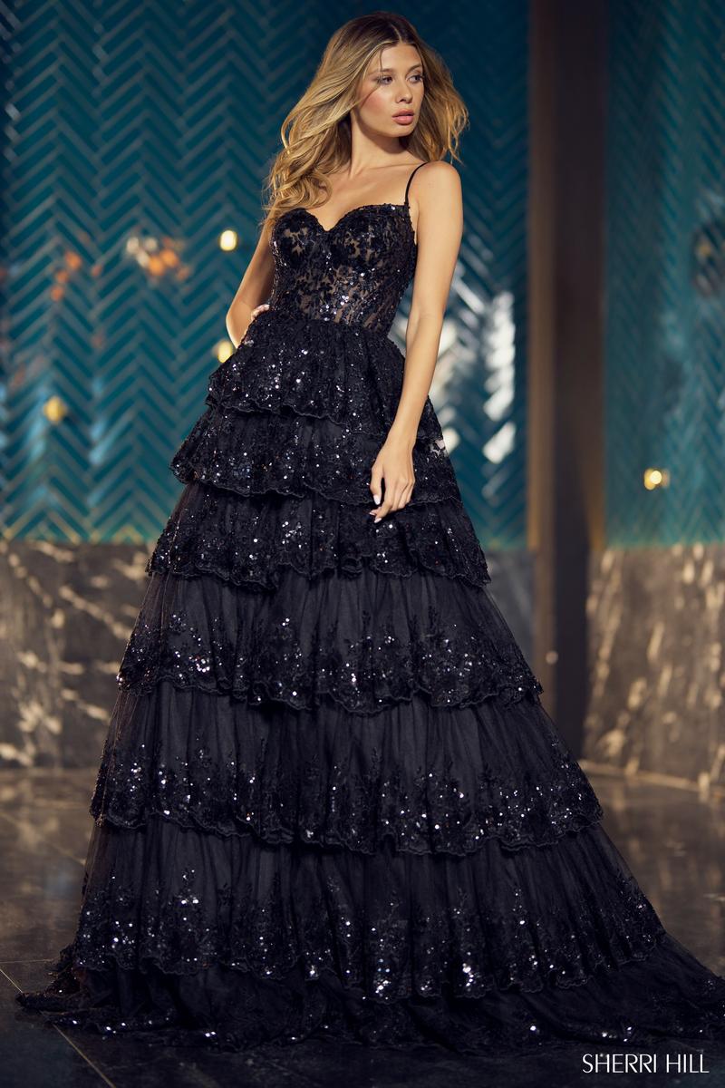 Sherri Hill Sequin Ruffle Ball Gown 55925 - Image 6