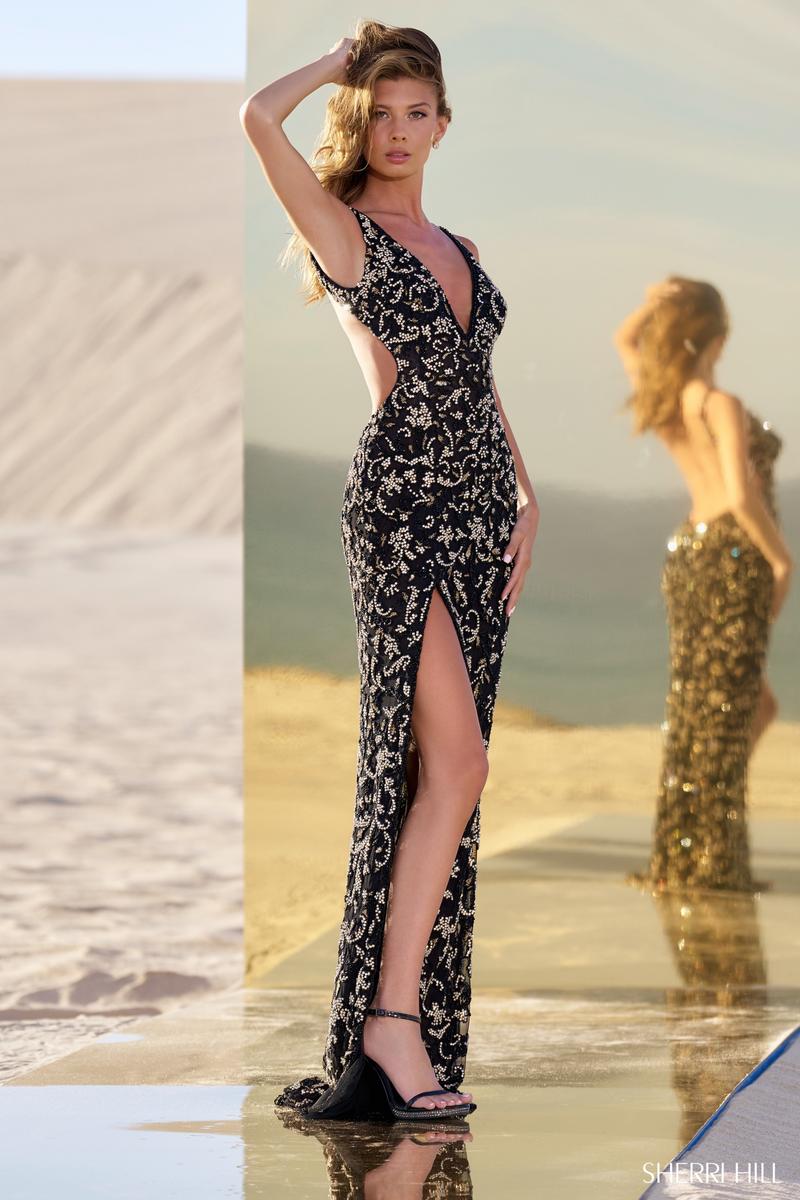 Sherri Hill Beaded Open Back Gown 56671 - Image 3