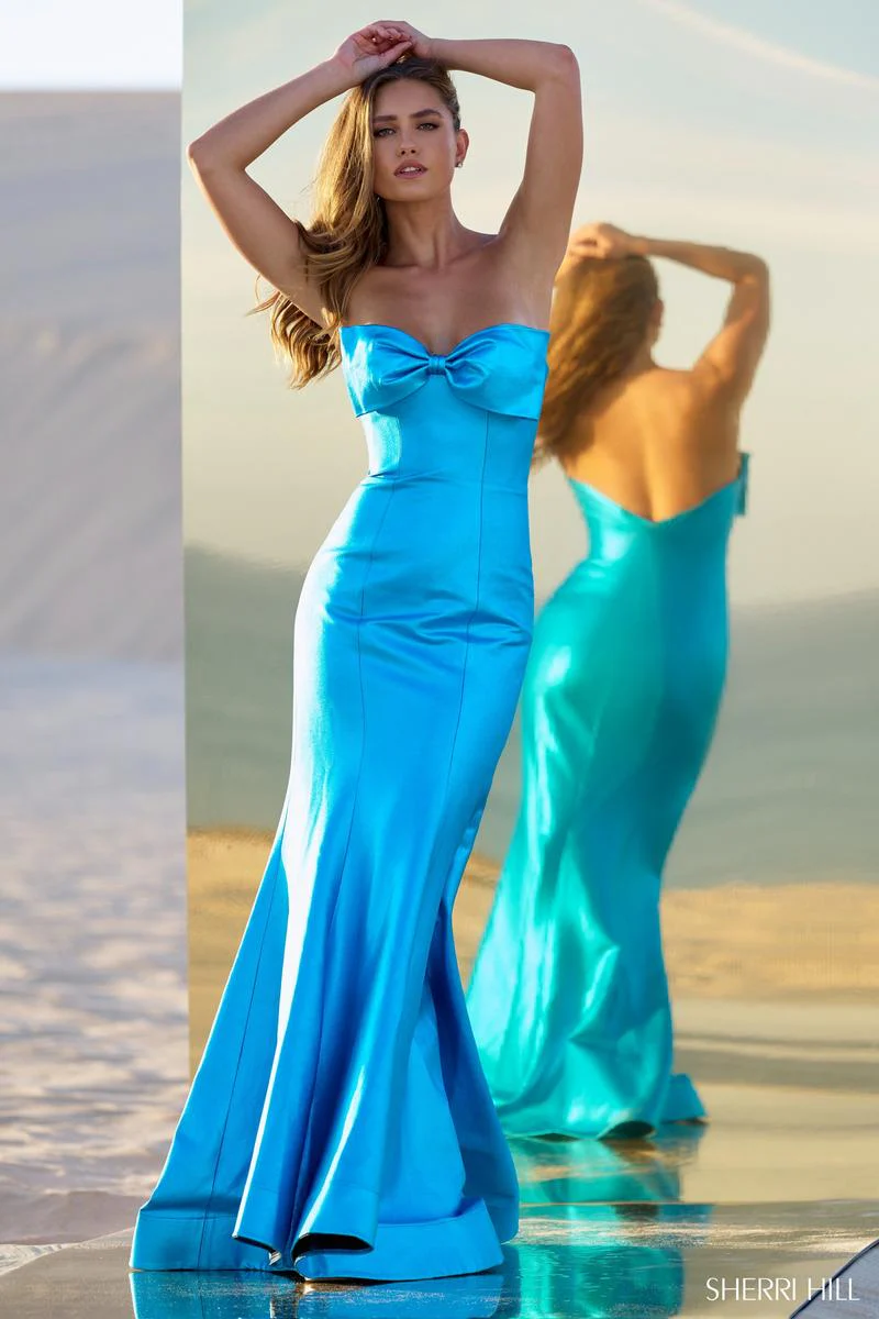Sherri Hill Strapless Metallic Bow 56817 - Image 3