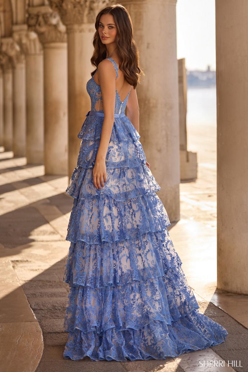 Sherri Hill Lace And Ruffle Dress 57525