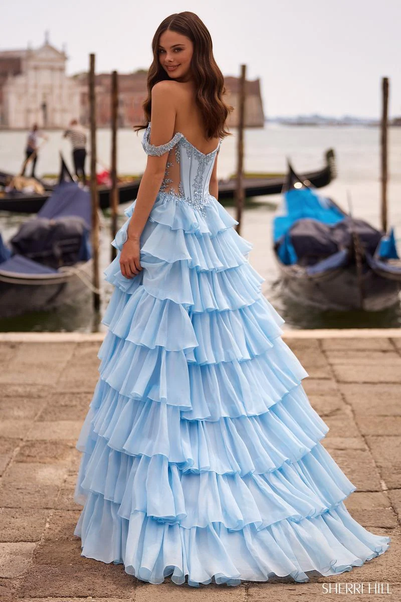 Sherri Hill Strapless Ruffle Ball Gown Dress 57528 - Image 2