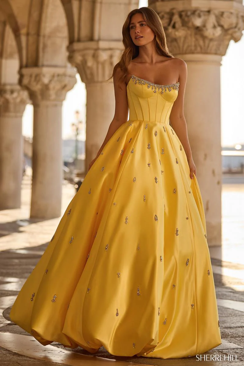 Sherri Hill Corset Bubble Hem Prom Dress 57575 - Image 3