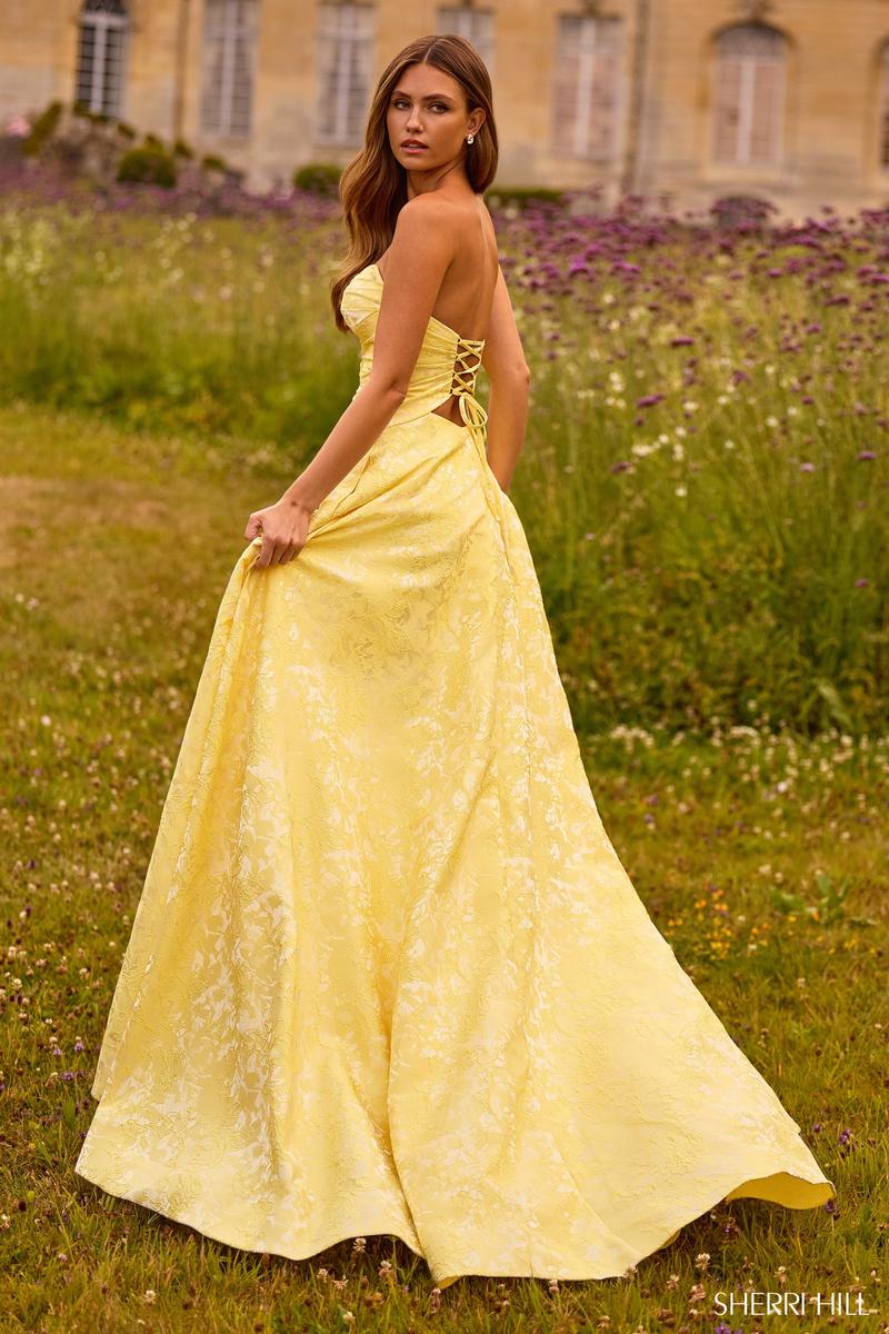 Sherri Hill Strapless Brocade Prom Dress 57710 - Image 2
