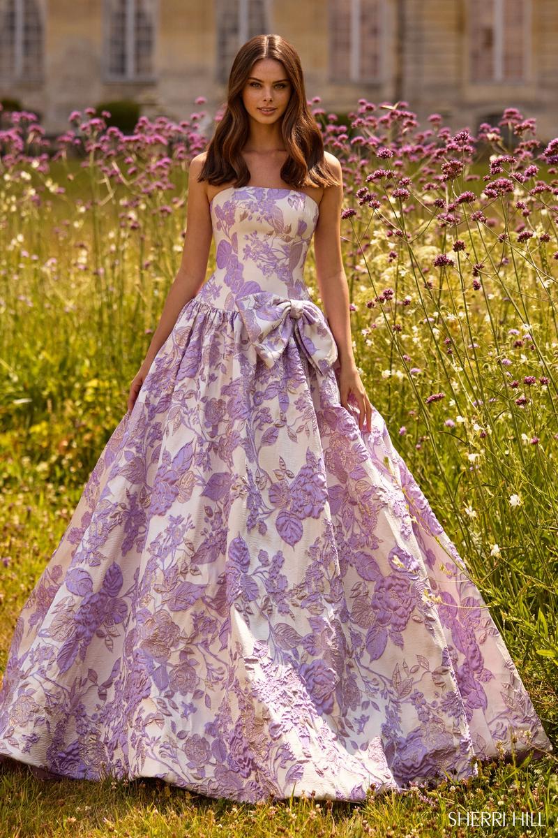 Sherri Hill Drop Waist Brocade Prom Dress 57730