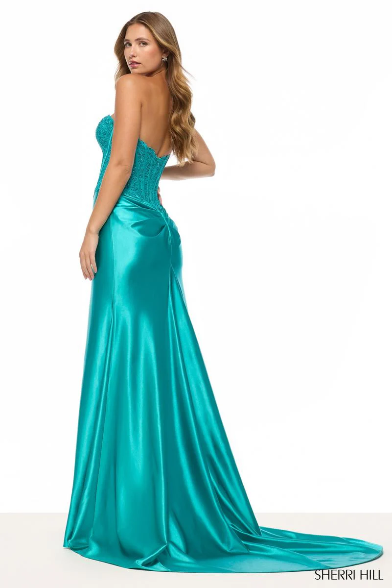 Sherri Hill Lace Keyhole Corset Prom Dress 57749 - Image 2