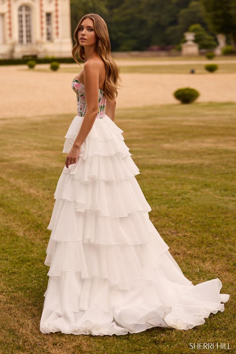 Sherri Hill Floral Sequin Prom Dress 57750 - Image 2