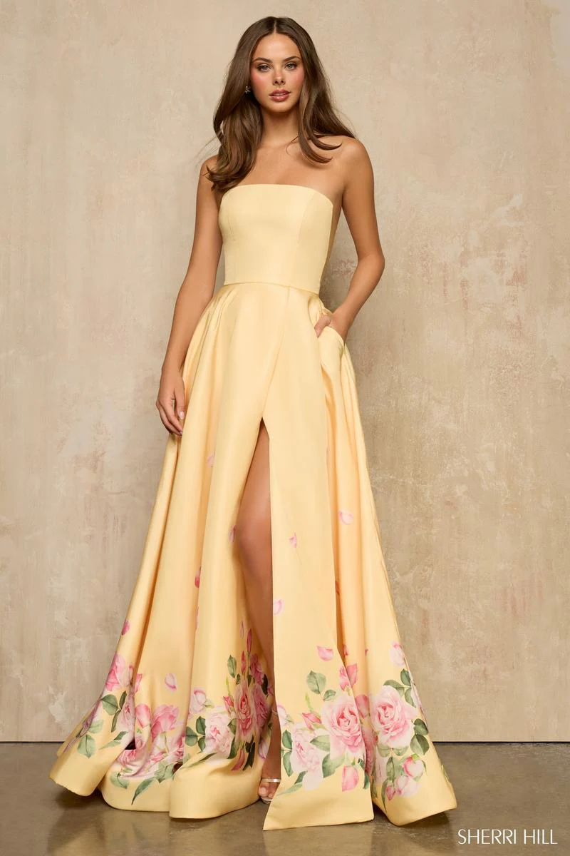 Sherri Hill Floral Hem Prom Dress 57760