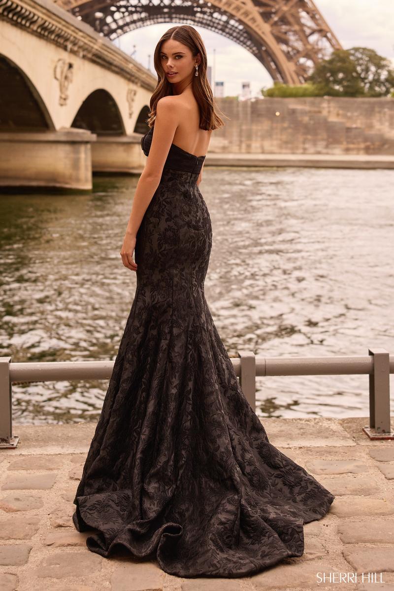 Sherri Hill Strapless Brocade Prom Dress 57792 - Image 5