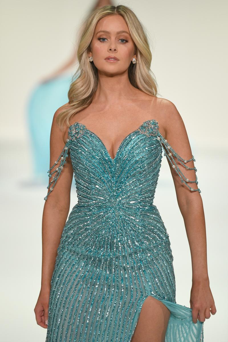 Sherri Hill Beaded Off Shoulder Pageant Dress 67161 - Image 2