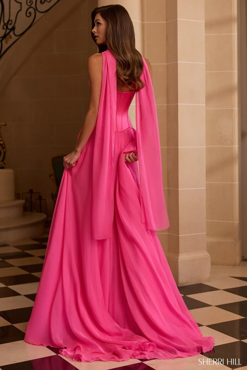 Sherri Hill Strapless Satin Corset Evening Gown 58195 - Image 2