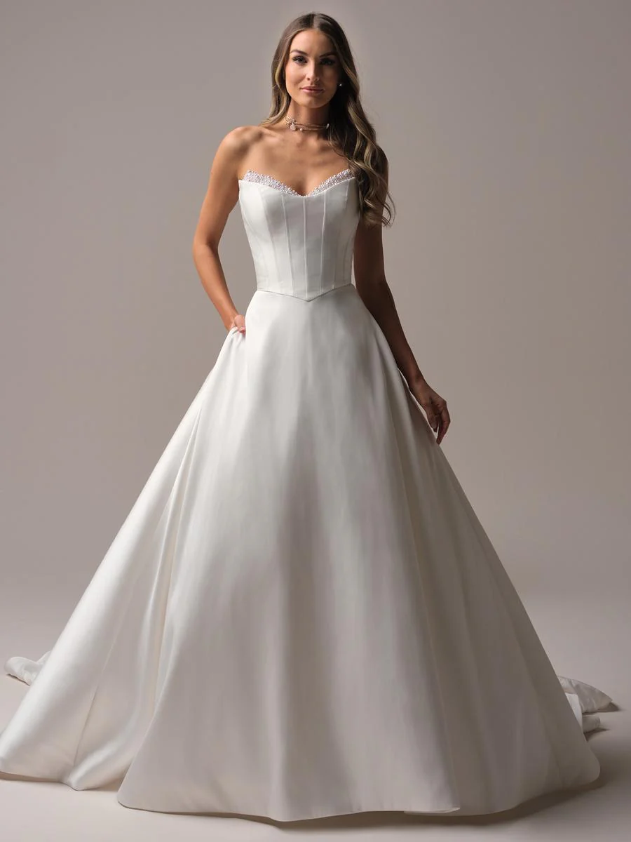 Sottero & Midgley "Braxton" A-line Mikado and Pearl Bridal Gown - Image 3