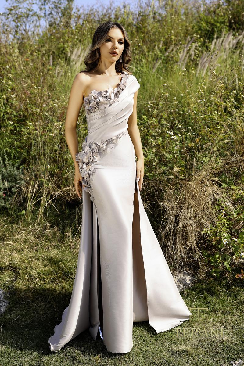 Terani Bodycon Long Overskirt Evening Dress 252E5116
