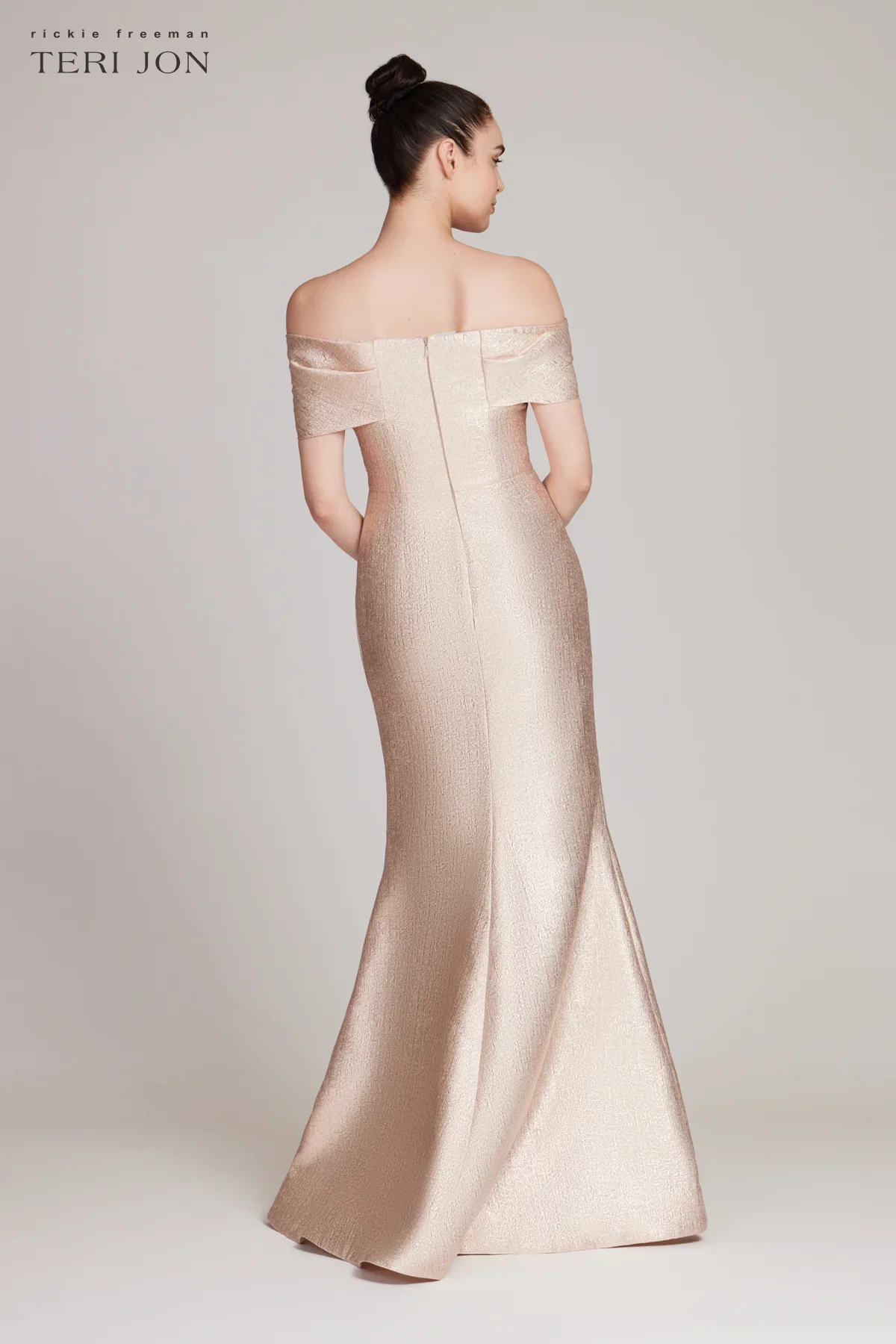 Teri Jon Metallic Twist Front Evening Gown 209097 - Image 7