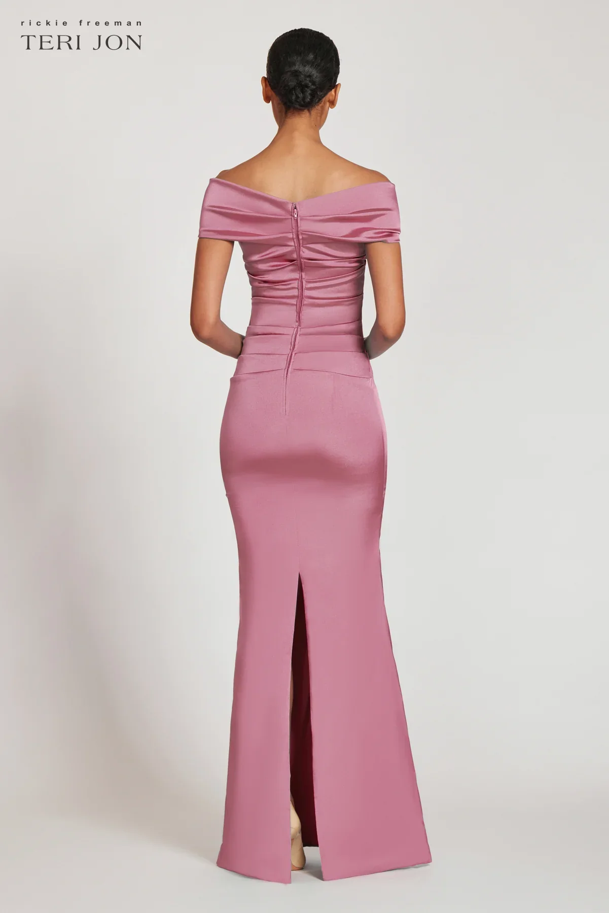 Teri Jon Stretch Satin Evening Gown 96022 - Image 6